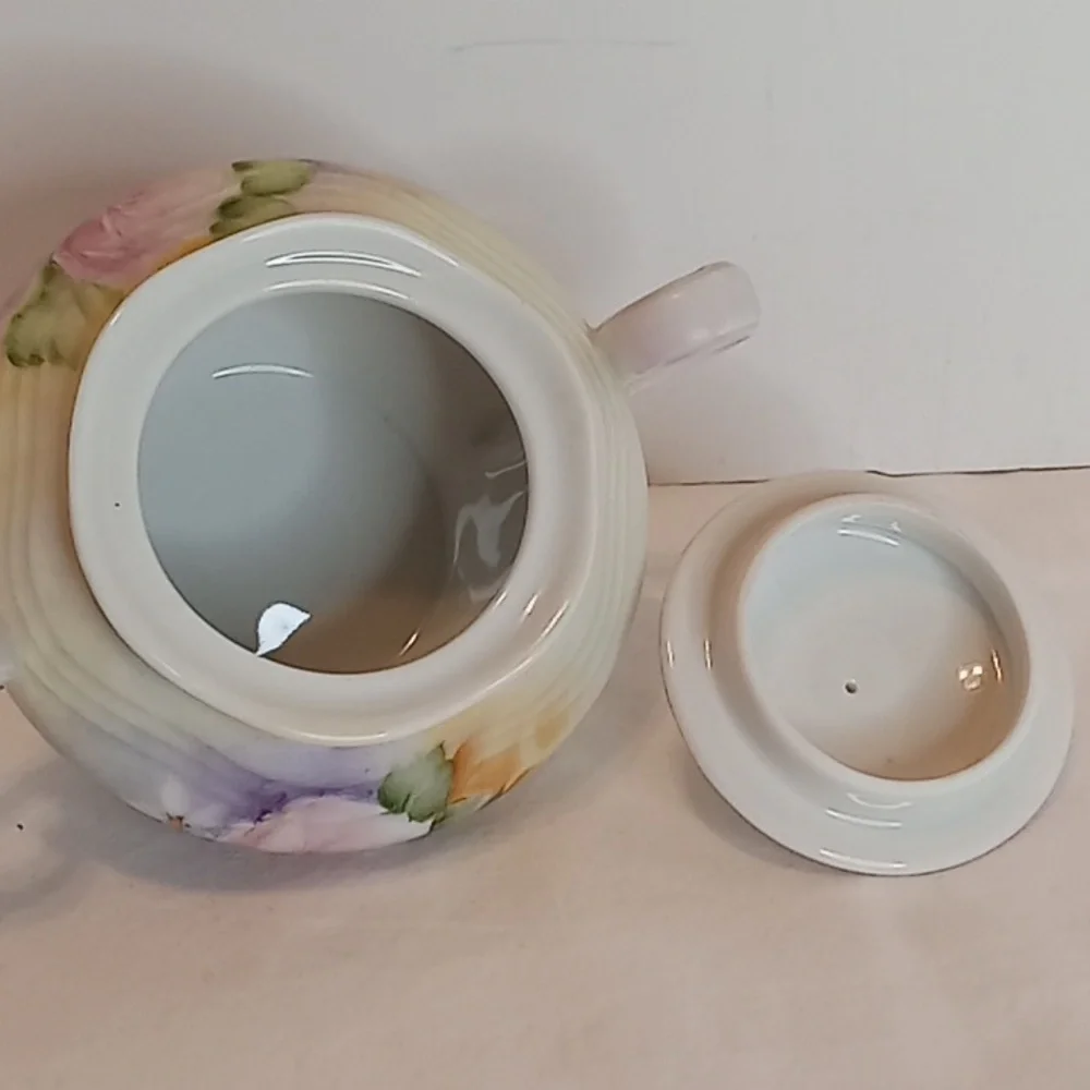 Vintage German Plankenhammer Floss Bavarian Porcelain 3 PC Teapot Sugar Creamer